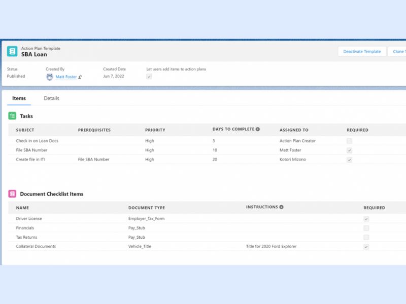 Tính năng Action Plan trong Salesforce Financial Services Cloud (FSC)